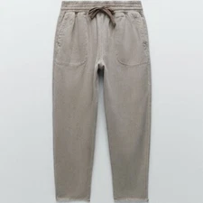 NWT ZARA PANTALON THE RAW HEM JOGGER PANT BLOGGERS FAV XXL Light Green