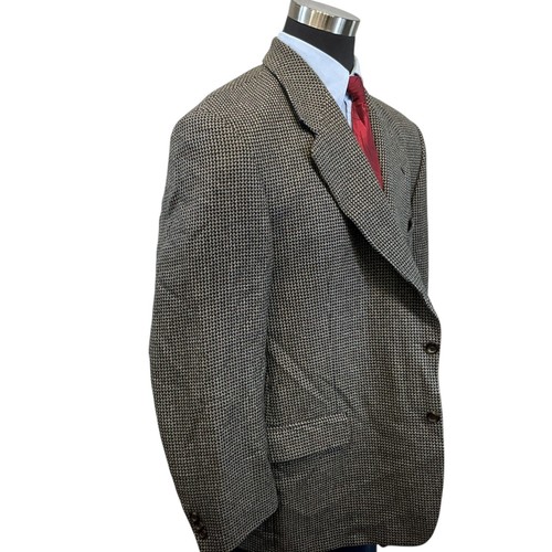 48/50R Brandini Suit Jacket Sport Coat Blazer Golden Brown Navy Blue Houndstooth - Picture 12 of 15