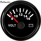 52MM/2" Black Volt Gauge 8-16V For Car Truck Marine Motorcycle Red LED USA STOCK