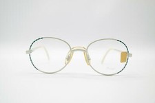 Vintage Prestige 15 Green Beige Oval Glasses Eyeglass Frame NOS
