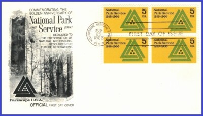 USA6 #1314 U/A FLEETWOOD FDC BL4 National Park Service | eBay