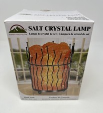 Himalayan Glow Ionic Crystal Salt Basket Lamp With Dimmer Light  Open Box
