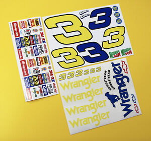 RC Nascar /'WRANGLER/' number 3 stickers decals  Tamiya Xray TC5 Kyosho