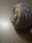 Vintage Carved Alabaster Owl Bird Head Paperweight Made In ITALY Estate JJ#29 — photo 3