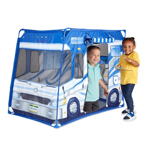 Melissa & Doug Let’s Explore Camper Tent Play Set – 47” x 31” x 39” Assembled - Picture 3 of 9