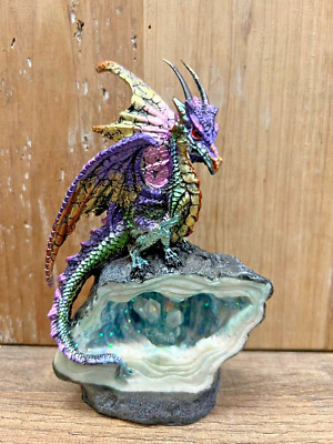 Dragon On Crystal Resin LED Figurine 6'' x 4''