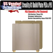 Creality K1 PES Build Plate 235mm x 235mm PEA Smooth & PEI Textured Surfaces