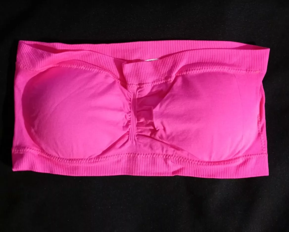 Pink tube shop bra
