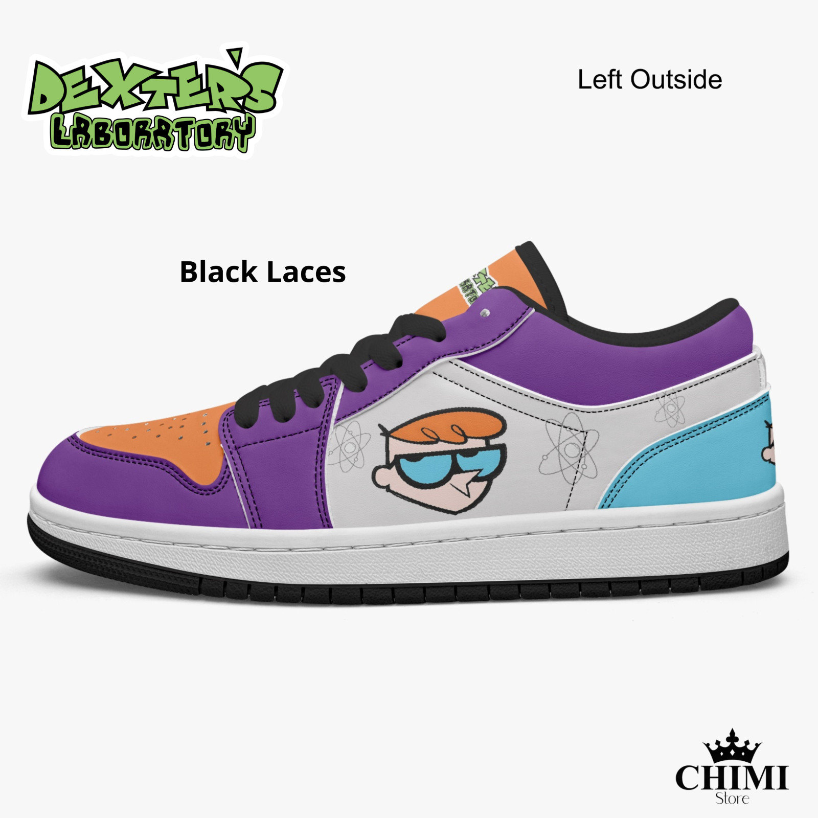 Zapatillas deportivas de cuero de caña baja Dexter's Laboratory cómic coleccionables