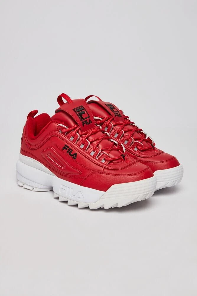 Kloppen Mompelen Verzadigen FILA DISRUPTOR 2 PREMIUM LEATHER SNEAKERS RED/WHITE 5FM00540-602 woman SIZE  6.5 | eBay