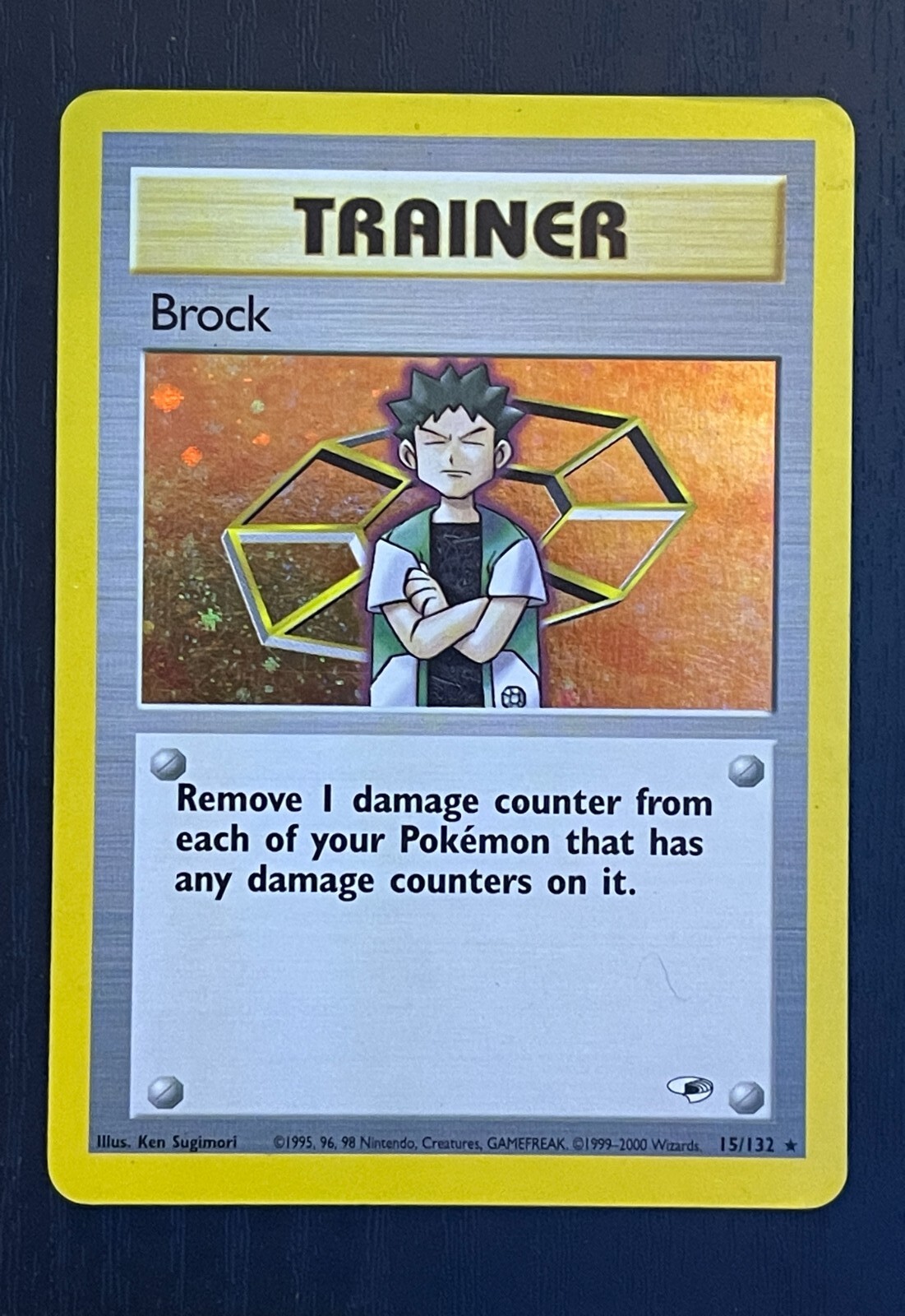 NM (Unlimited) Pokemon BROCK Card GYM HEROES Set 15/132 Holo Rare Trainer