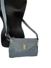 Great American Leather Works Crossbody Bag Blue Medium Turnlock Pocket Excellent