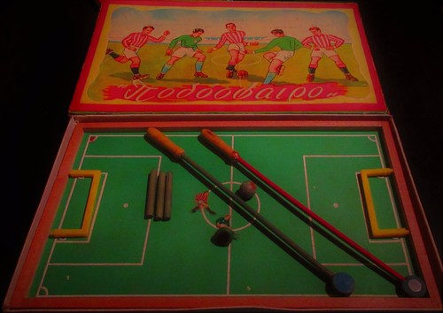 UNIQUE VINTAGE GREEK LITHO HARDBOARD FOOTBALL GAME PAO - OLYMPIAK0S BY EPA 60s - Picture 4 of 6