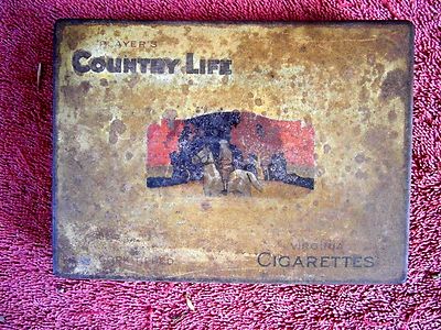 country life cigarette tin VINTAGE PLAYER'S COUNTRY LIFE VIRGINIA CIGARETTES EMPTY TIN