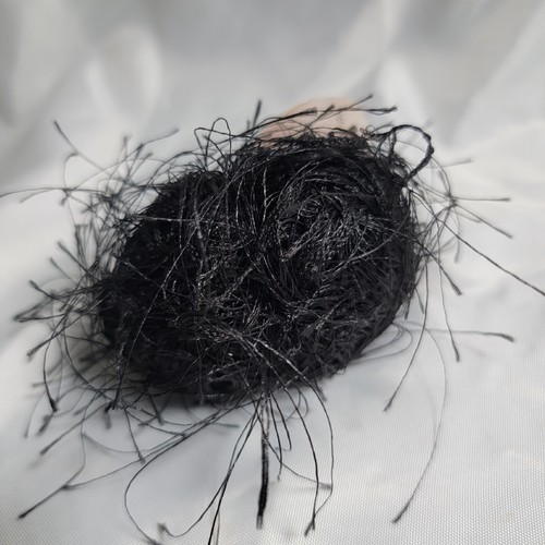 Trendsetter Yarns " Eyelash " Yarn. Color# 5 Black Made in Italy 1 Skein - Picture 3 of 6