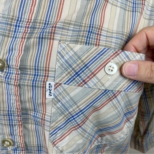 Levi Strauss Blue White Red Plaid Button Down Casual Shirt Men Large - Picture 7 of 7