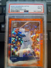 2020 donruss optic Javier Baez red cracked ice #115 psa 9  7/7 rare