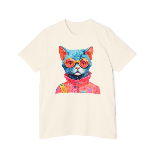 Retro Blue Cat T-Shirt, American Patriotic Shirt, Unisex, Short Sleeve Jersey - Picture 17 of 56