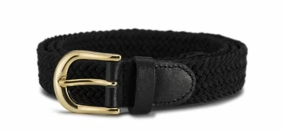 STREEZE Ladies Stretch Belt 1” Wide with Gold Buckle Elasticated Fabric Weave