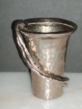 MICHAEL ARAM 3.75” WISTERIA VASE Hammered Nickel-plated Steel