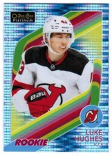 23/24 2023 O-PEE-CHEE PLATINUM LUKE HUGHES R-66 RETRO ROOKIE BLUE PULSAR /100