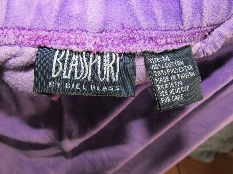 Blassport Pants Size M Purple Elastic Waist Casual Lounge Exercise - Image 2 of 3
