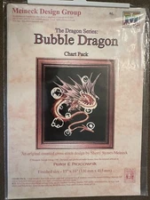 Meineck Design BUBBLE DRAGON Cross Stitch Chart Pack Pattern Pracownik 13”x16”