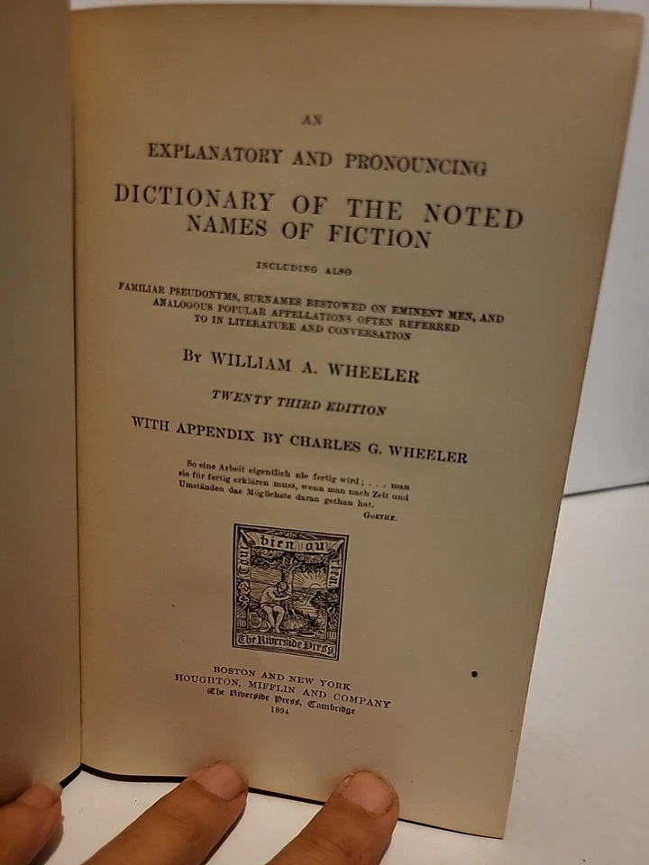 An Explanatory and Pronouncing Dictionary Wheeler, William A. 1894 Ex-Library - Image 2 of 4