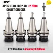 SFX 4Pcs BT40 ER32 70mm/2.76" Collet Chuck Accuracy Tool Holder for CNC Milling