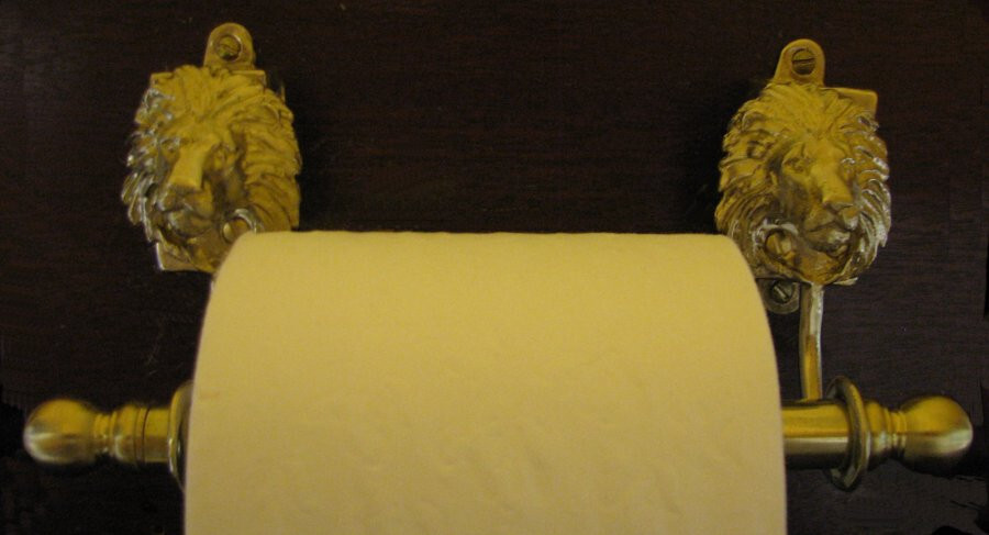 LION Bronze Toilet Paper Holder OR Paper Towel Holder!