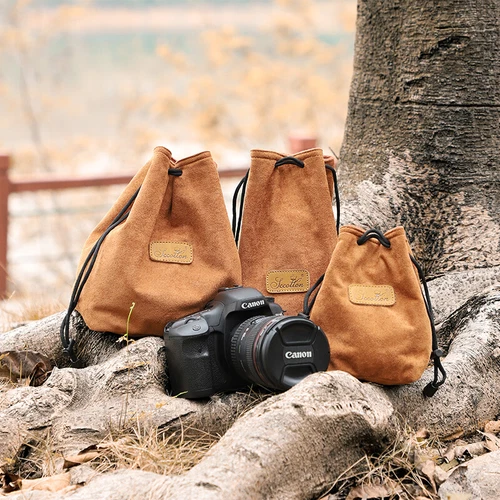 Soft Camera Bag DSLR Insert Handbag Drawstring Lens Case Compatible with Canon - Picture 2 of 23