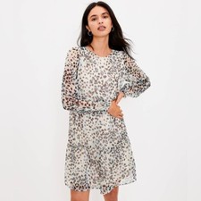 Loft Shimmer Animal Print Swing Dress