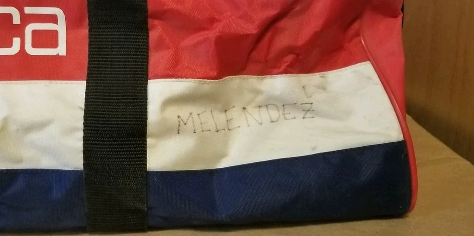 Винтажный Nautica цвет блока большой 90-х нейлона спортивная спортивная сумка красный белый синий ретро - Изображение 2 из 3