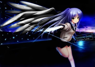 Anime tachibana kanade girls angel beats long hair Custom Gaming Mat Desk