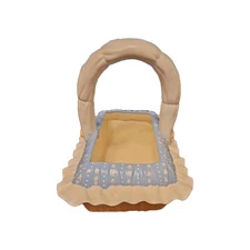 Vintage 1986 Kimble Mold Ceramic Basket – Blue & White Star Trim