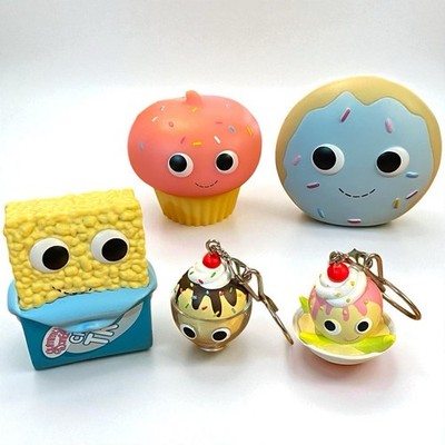 Kid Robot Yummy World Figures Keychains - 5pc Donut Cupcake Ice Cream Toys