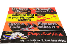 Plymouth Dodge Mopar Vintage Logo Bumper Sticker Shop Banner Set 4 Feet Long X4