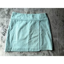 Vineyard Vines Aqua Seersucker Skirt, Cotton Blend with Side Zipper - Size 2