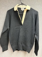VTG 1950-1960s Society Varsity Crew Neck Sweater Black And Cream Small