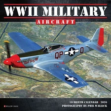 Willow Creek Press,  WWII Military Aircraft 2026 Mini Wall Calendar, 7'' X 7'',