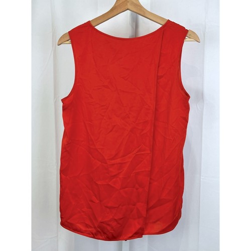 VINCE Tanktop Seide Wickel Rücken ärmellos Rundhals orange Größe M - Bild 2 von 9