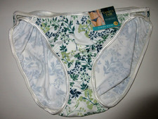 Vanity Fair Illumination String BIKINI Panties 18108 polyester Green White 8/XL