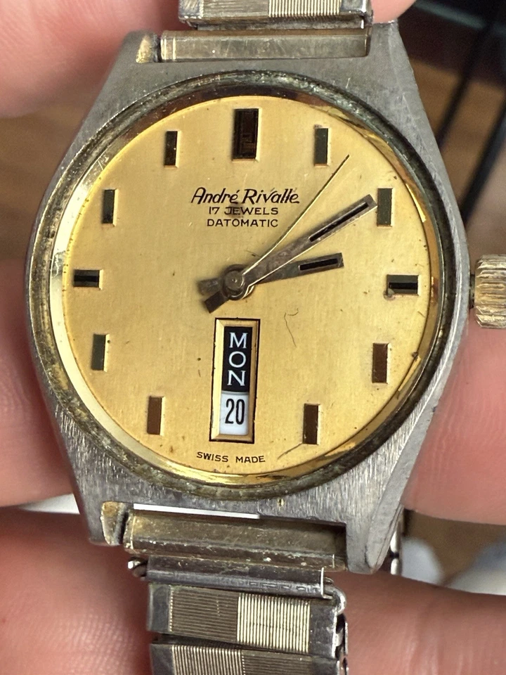 andre rivalle 17 jewels, Missing Front Glass , Needs Work - Image 4 of 4