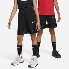 NWT Nike unisex Kids' Dri-Fit Elite 23 Basketball Shorts, Black/White-SZ S