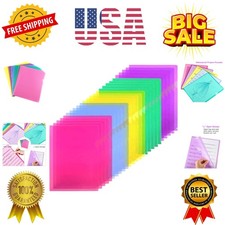25 Pack Clear Document Folder Project Pockets, Clear Plastic Folders Letter S...