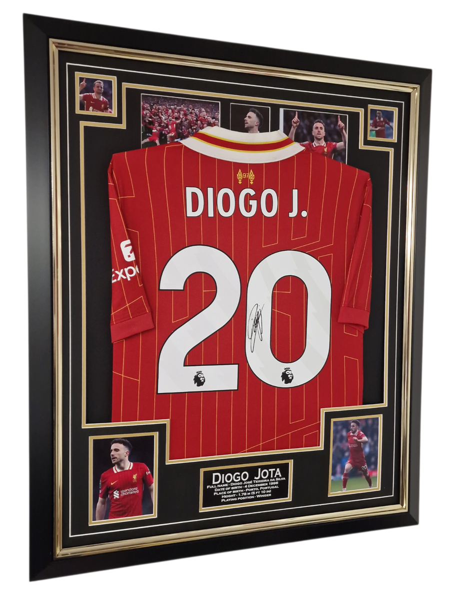 ディオゴ・ダロト　サインユニフォーム Framed Diogo Jota Signed Shirt Jersey Display with Certificate of