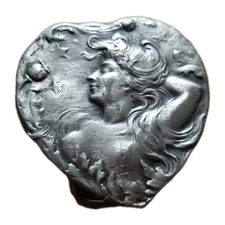 Vintage Bergamot Brass Works Buckle N-48 Bare Lady With The Stars for collectors