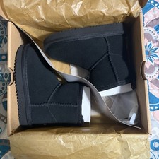 Koolaburra by UGG Koola Mini Bootie Black Suede Shearling Kids US 5 Ankle