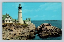 Portland ME-Maine, Panoramic View Portland Light House, Vintage Postcard