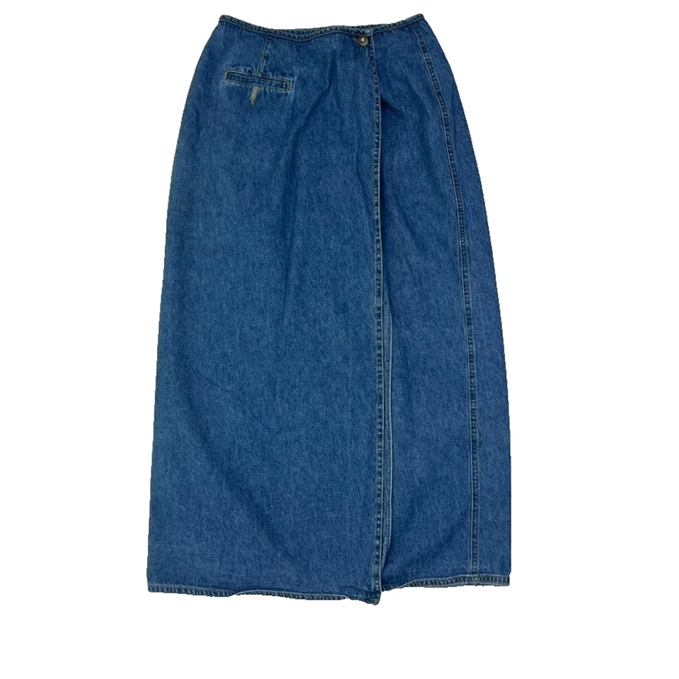 Falda Lizwear Para Mujer Talla 10 Azul Denim Jean Azul Larga Verdadera Envoltura Foto 2 de 4